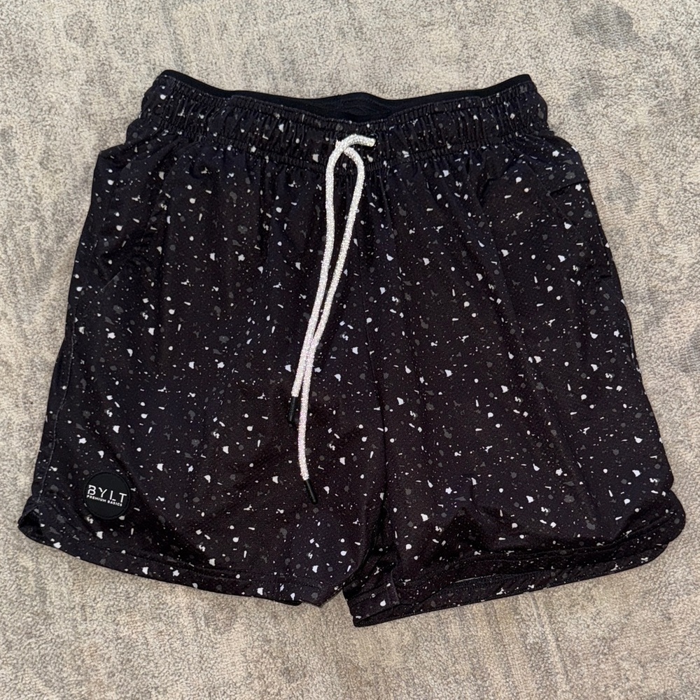 Chubbies Black and White Speckled Athletic Shorts